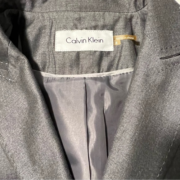 Charcoal Gray Calvin Klein Suit - Blazer + Skirt - Picture 3 of 11